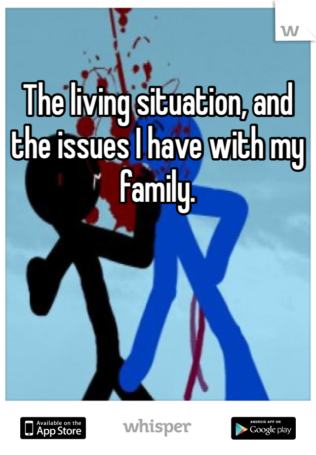 The living situation, and the issues I have with my family. 