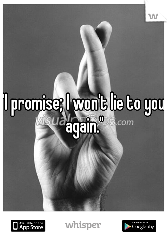 "I promise; I won't lie to you again."