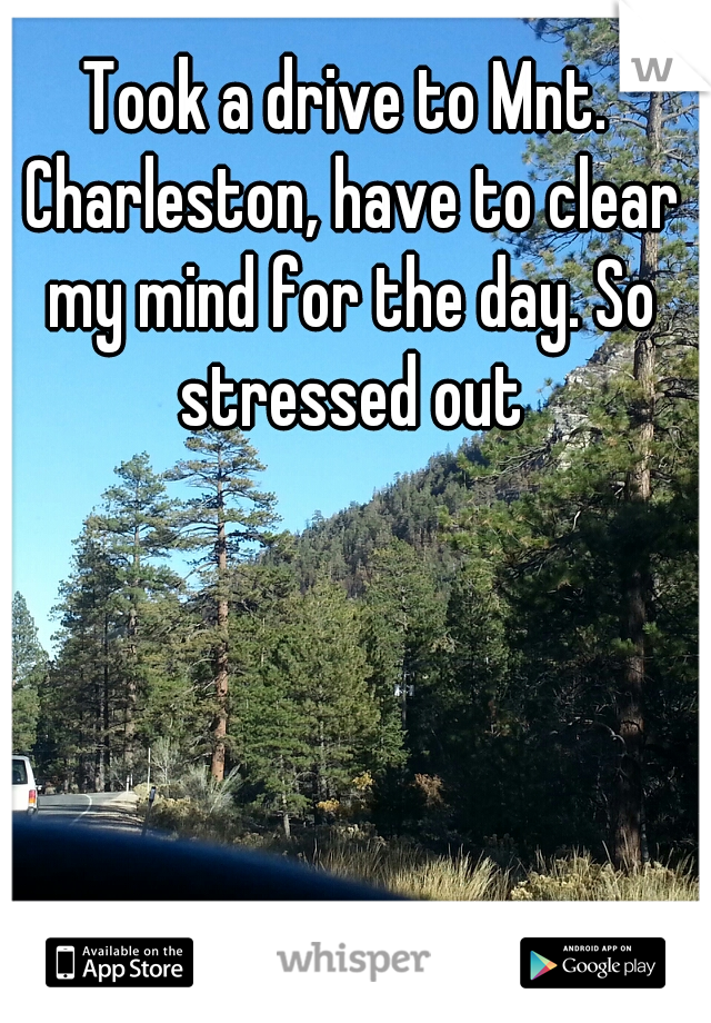 Took a drive to Mnt. Charleston, have to clear my mind for the day. So stressed out