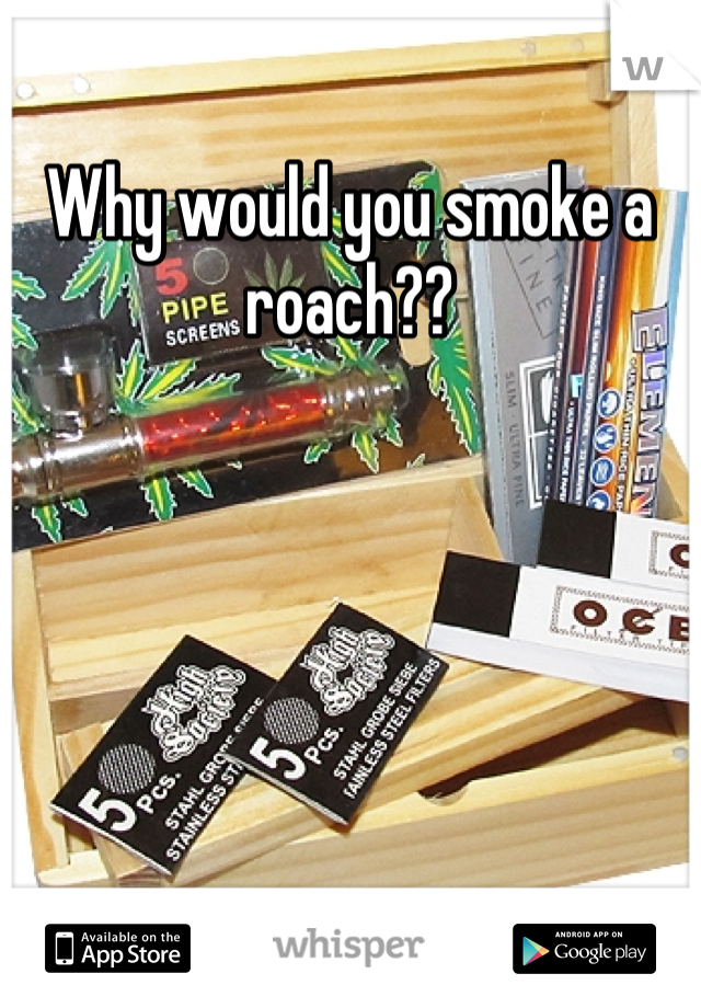 Why would you smoke a roach??