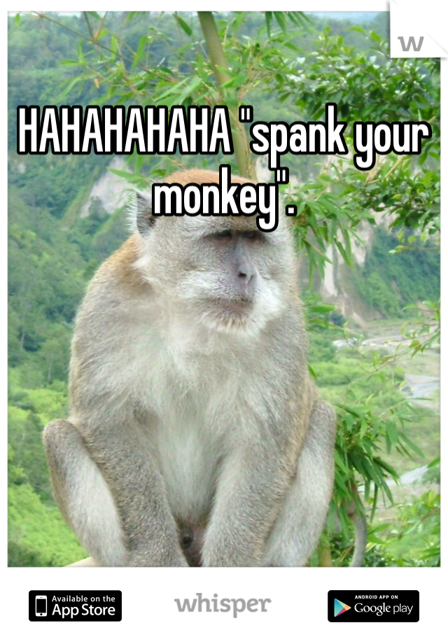 HAHAHAHAHA "spank your monkey". 