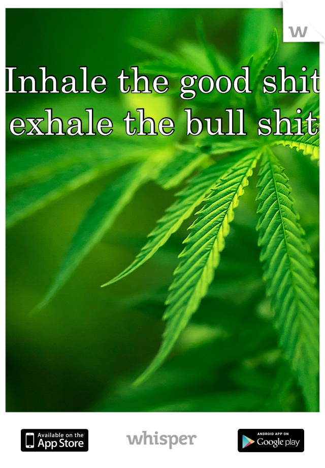 Inhale the good shit exhale the bull shit