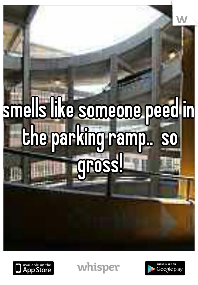smells like someone peed in the parking ramp..  so gross!