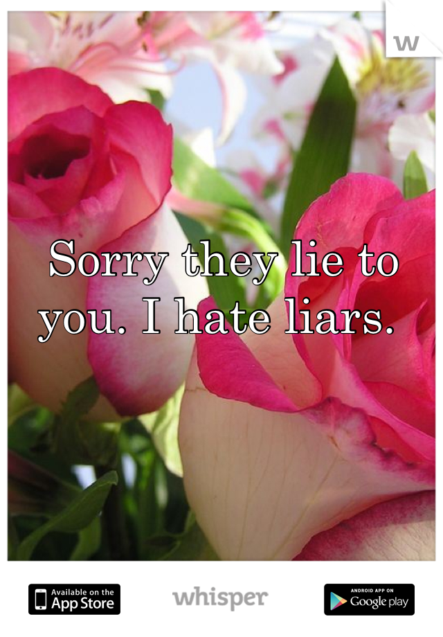 Sorry they lie to you. I hate liars. 