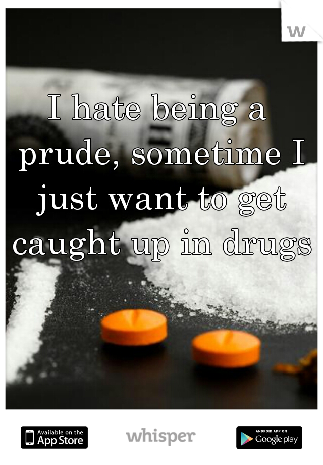 I hate being a prude, sometime I just want to get caught up in drugs