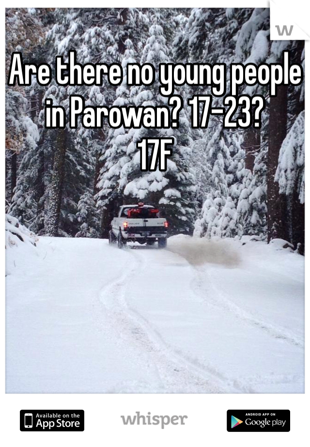 Are there no young people in Parowan? 17-23?
17F