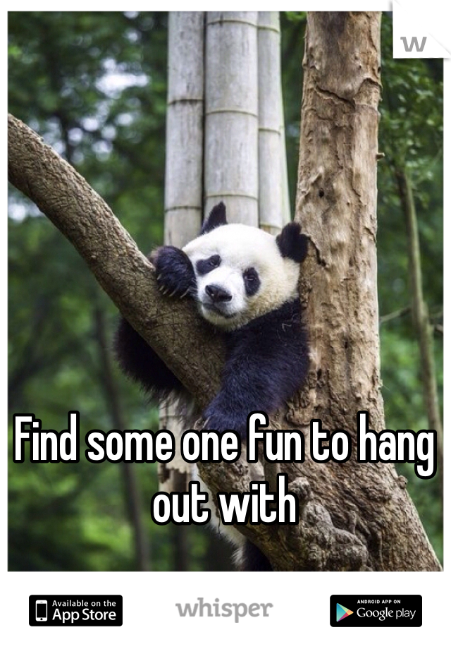 Find some one fun to hang out with