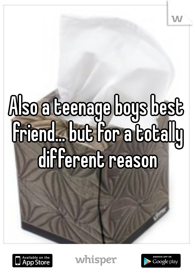Also a teenage boys best friend... but for a totally different reason
