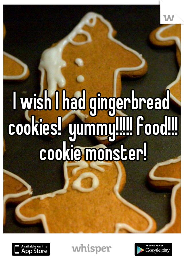 I wish I had gingerbread cookies!  yummy!!!!! food!!! cookie monster!