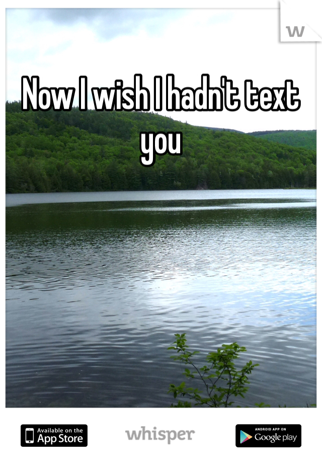 Now I wish I hadn't text you 