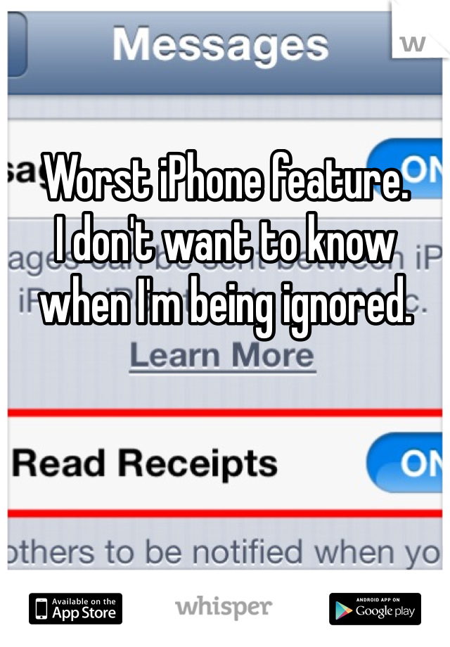 Worst iPhone feature. 
I don't want to know when I'm being ignored. 