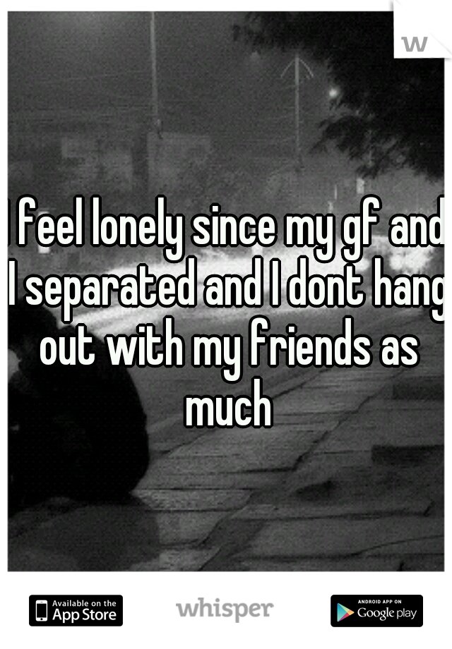 I feel lonely since my gf and I separated and I dont hang out with my friends as much