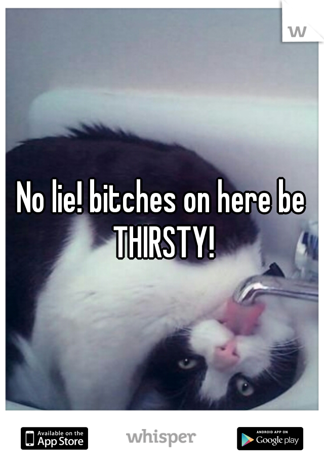 No lie! bitches on here be THIRSTY!