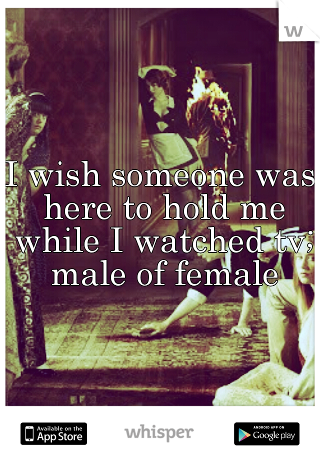 I wish someone was here to hold me while I watched tv; male of female