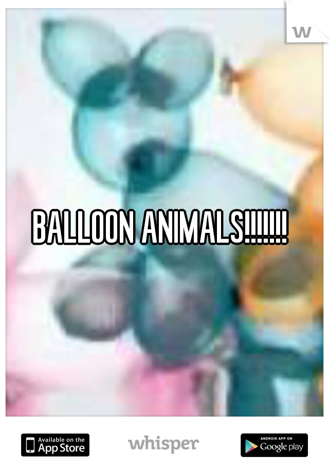 BALLOON ANIMALS!!!!!!! 
