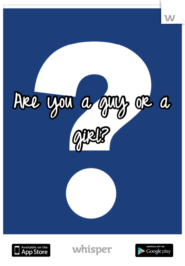 Are you a guy or a girl? 