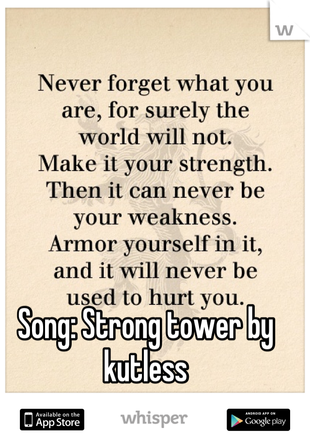 Song: Strong tower by kutless

