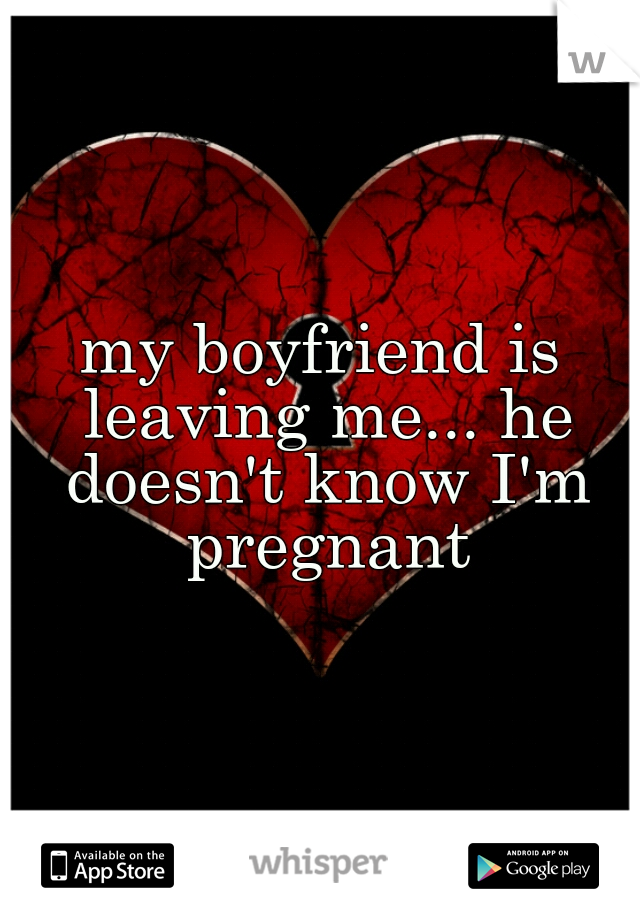 my boyfriend is leaving me... he doesn't know I'm pregnant