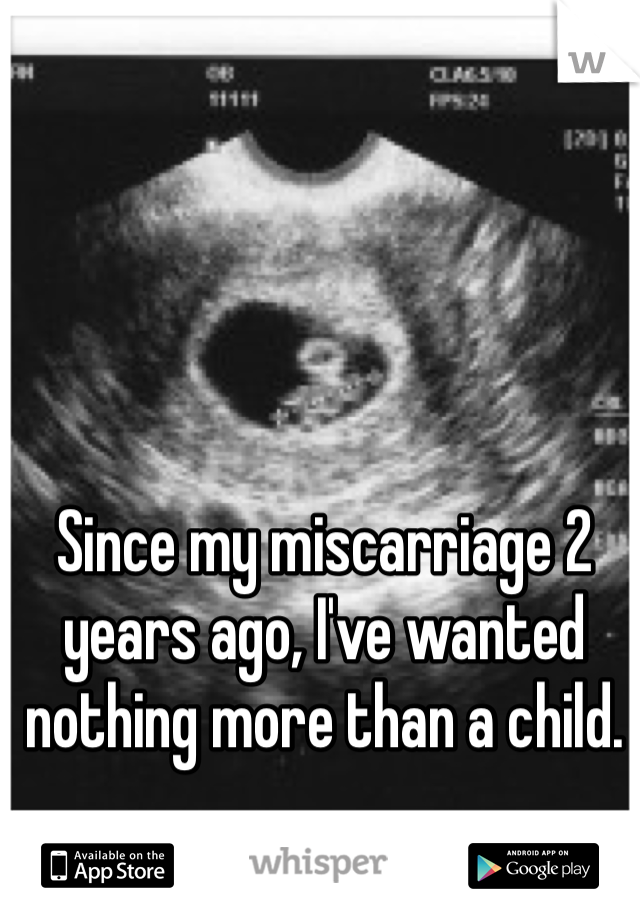 Since my miscarriage 2 years ago, I've wanted nothing more than a child. 