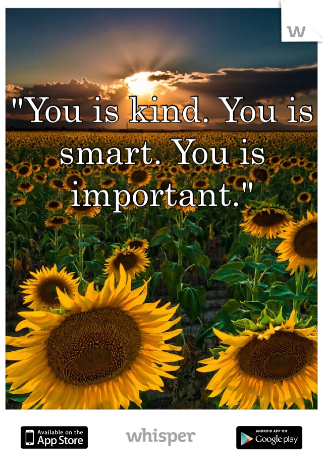 "You is kind. You is smart. You is important."