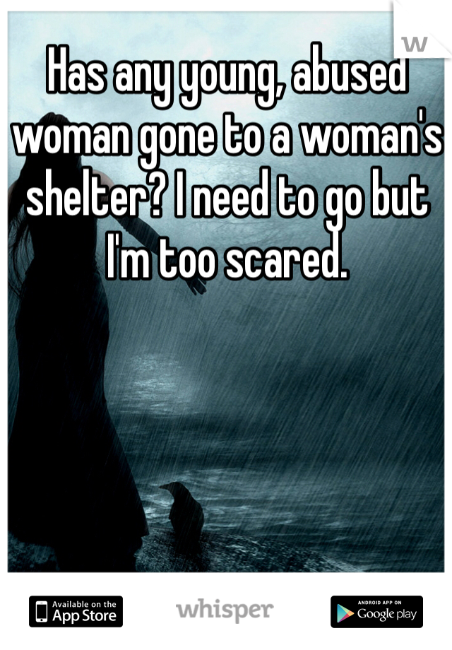 Has any young, abused woman gone to a woman's shelter? I need to go but I'm too scared. 