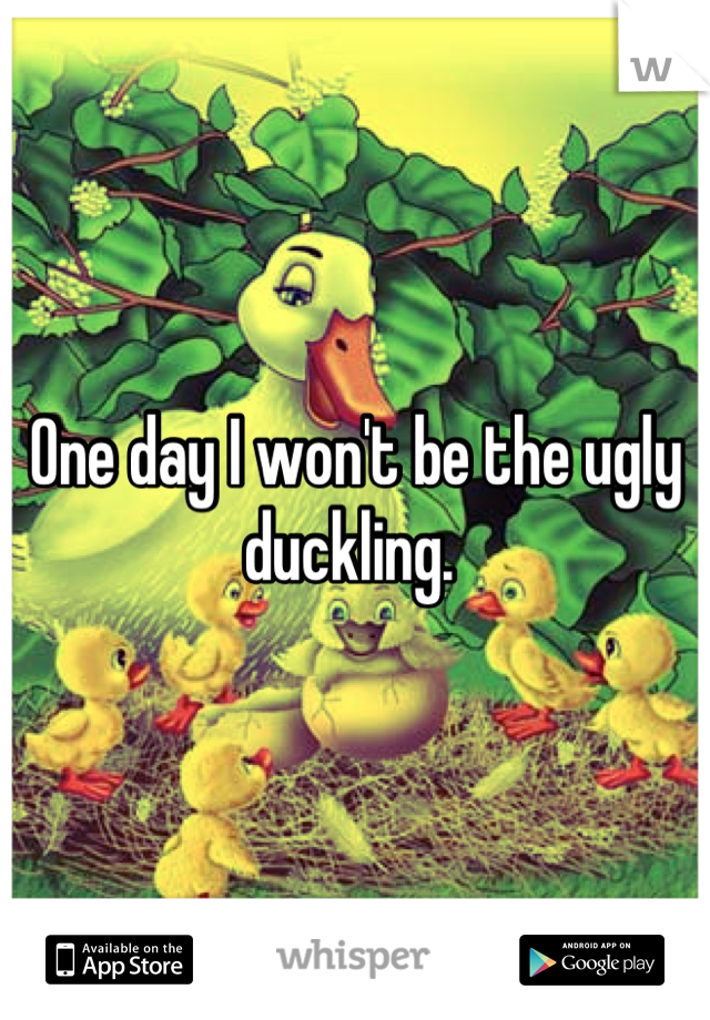 One day I won't be the ugly duckling. 