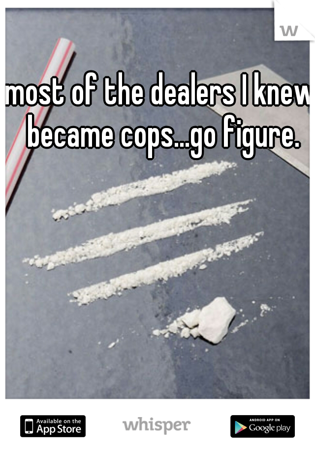 most of the dealers I knew became cops...go figure.