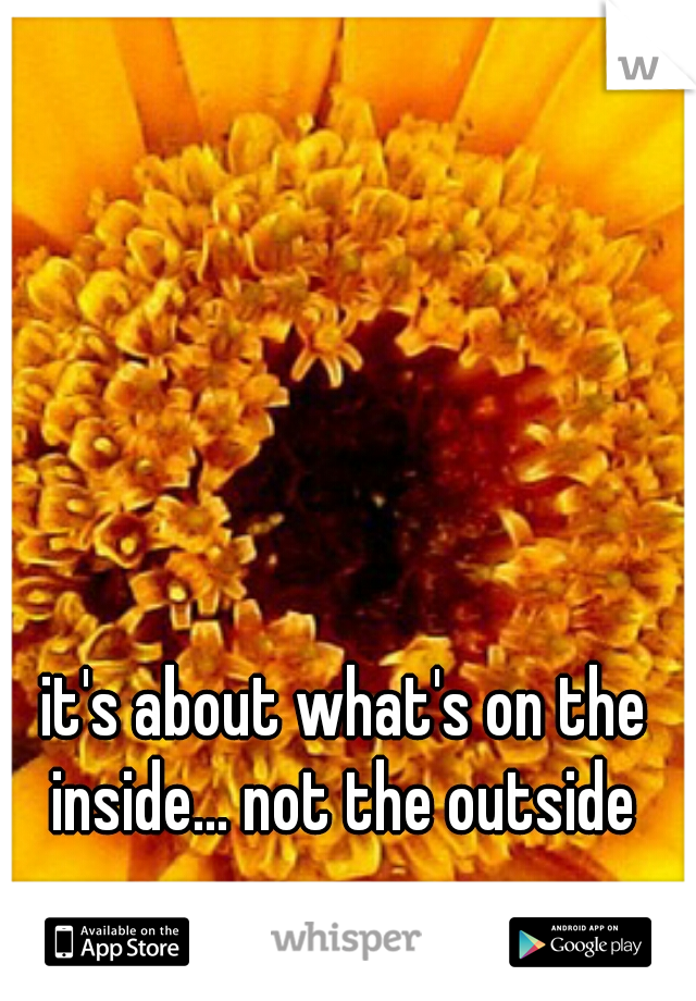 it's about what's on the inside... not the outside 