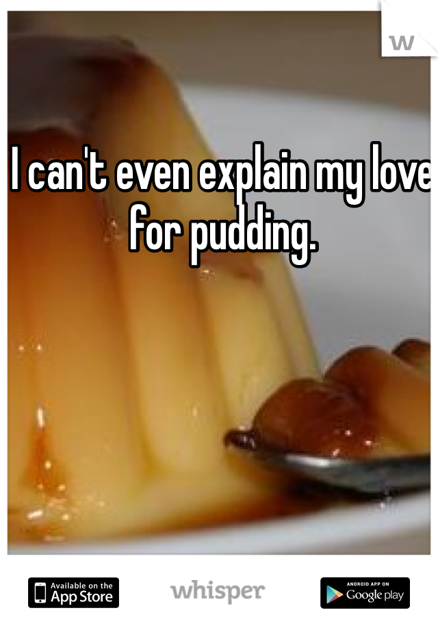 I can't even explain my love for pudding.