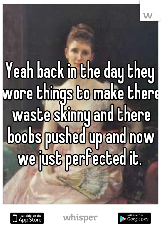 Yeah back in the day they wore things to make there waste skinny and there boobs pushed up and now we just perfected it. 