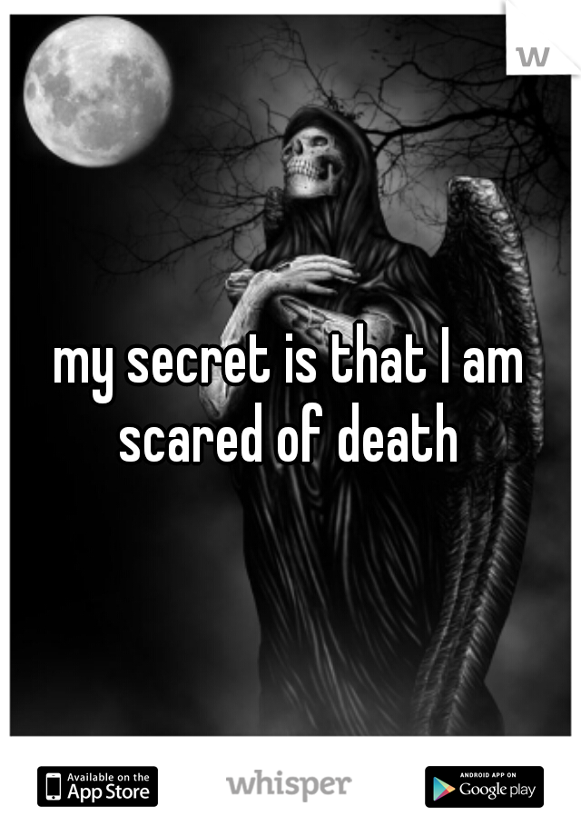 my secret is that I am scared of death 