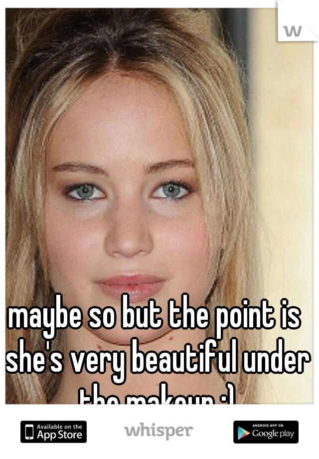 maybe so but the point is she's very beautiful under the makeup :)