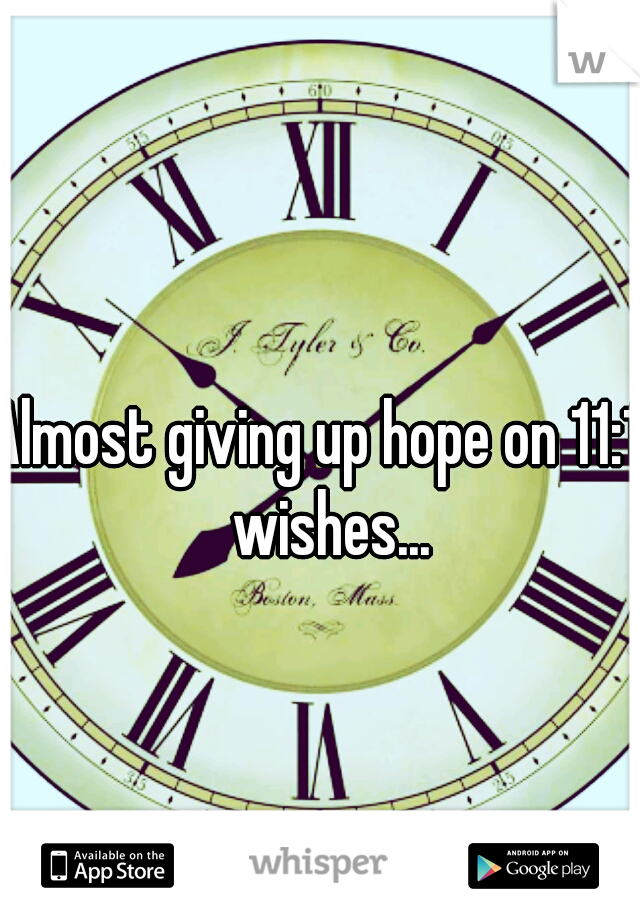 Almost giving up hope on 11:11 wishes...