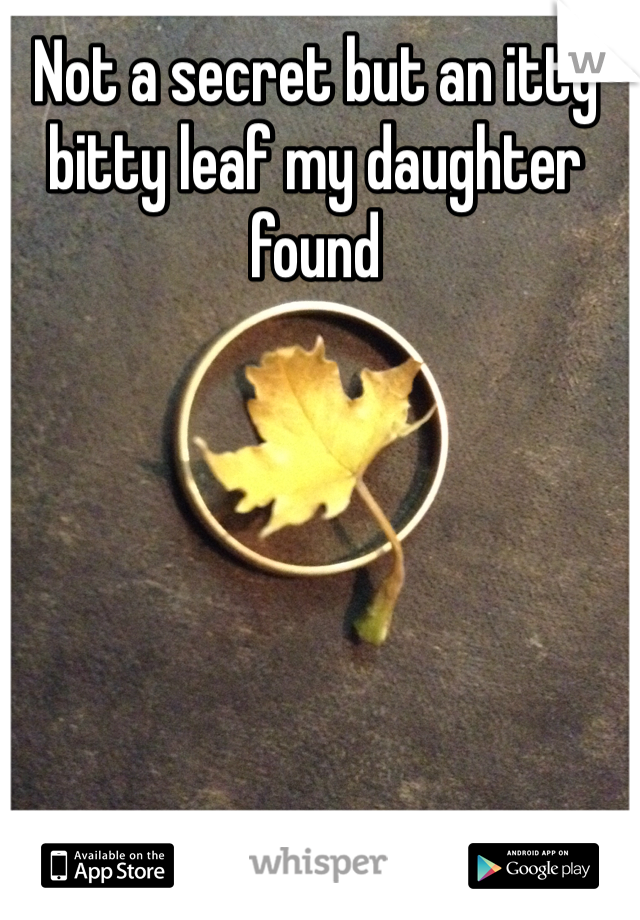 Not a secret but an itty bitty leaf my daughter found