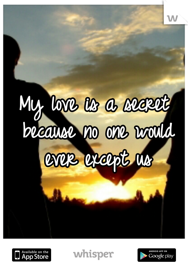 My love is a secret because no one would ever except us