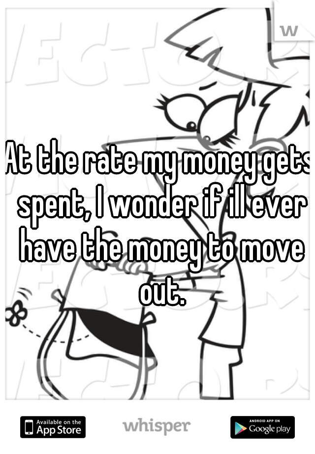 At the rate my money gets spent, I wonder if ill ever have the money to move out.