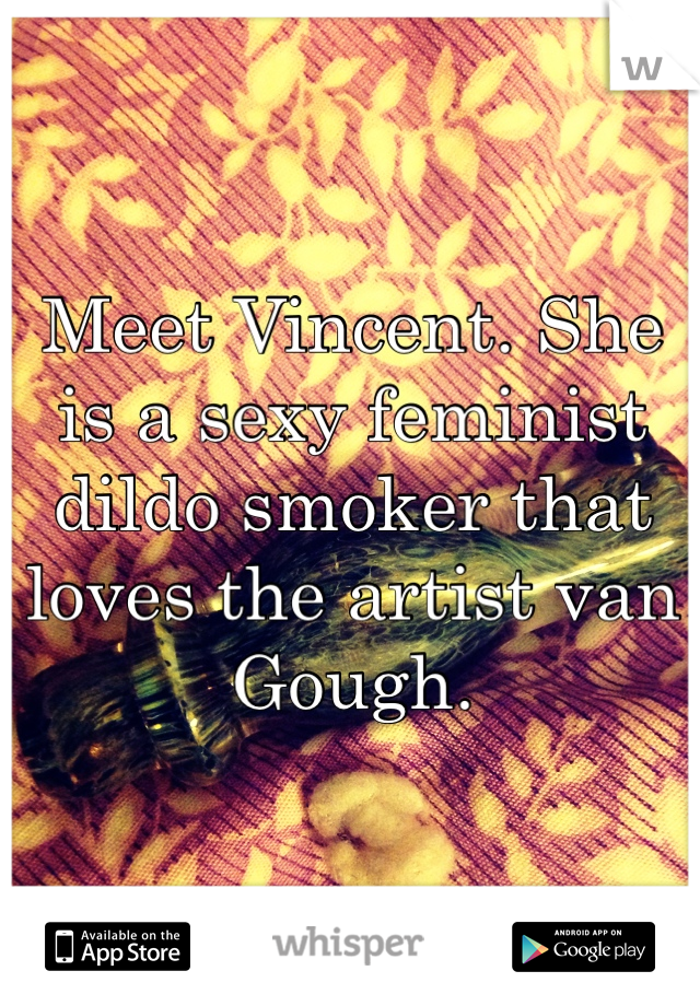 Meet Vincent. She is a sexy feminist dildo smoker that loves the artist van Gough.