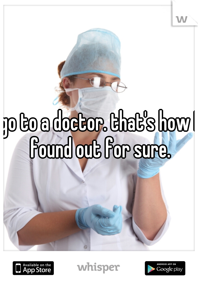 go to a doctor. that's how I found out for sure.