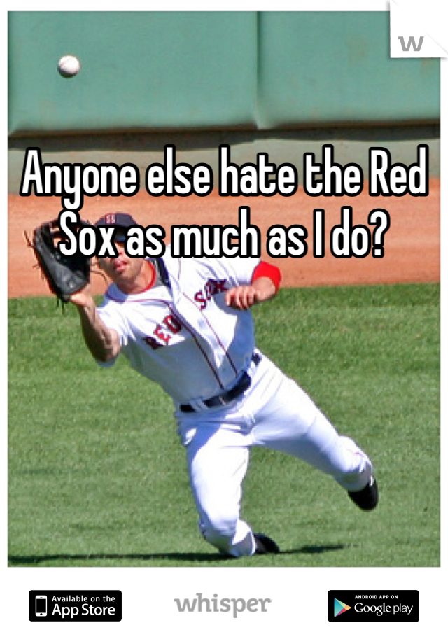 Anyone else hate the Red Sox as much as I do? 