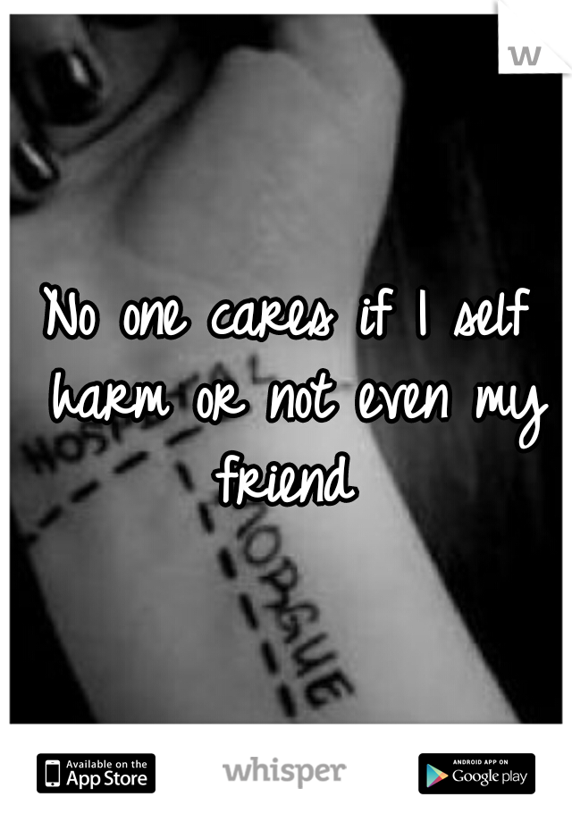 No one cares if I self harm or not even my friend 