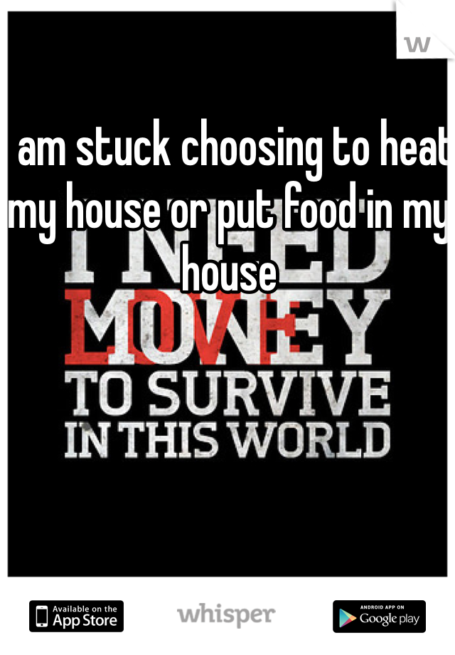 I am stuck choosing to heat my house or put food in my house