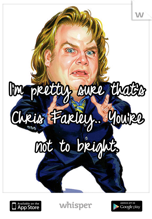 I'm pretty sure that's Chris Farley.. You're not to bright. 