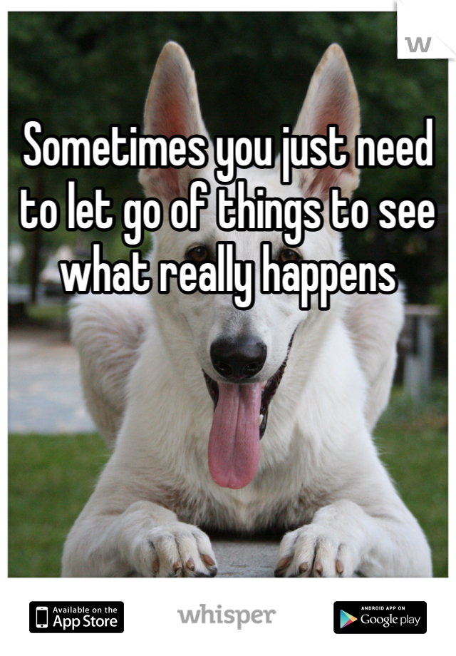 Sometimes you just need to let go of things to see what really happens