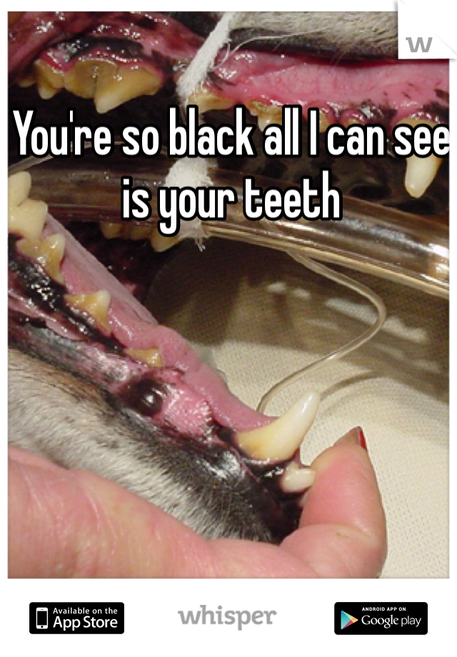 You're so black all I can see is your teeth