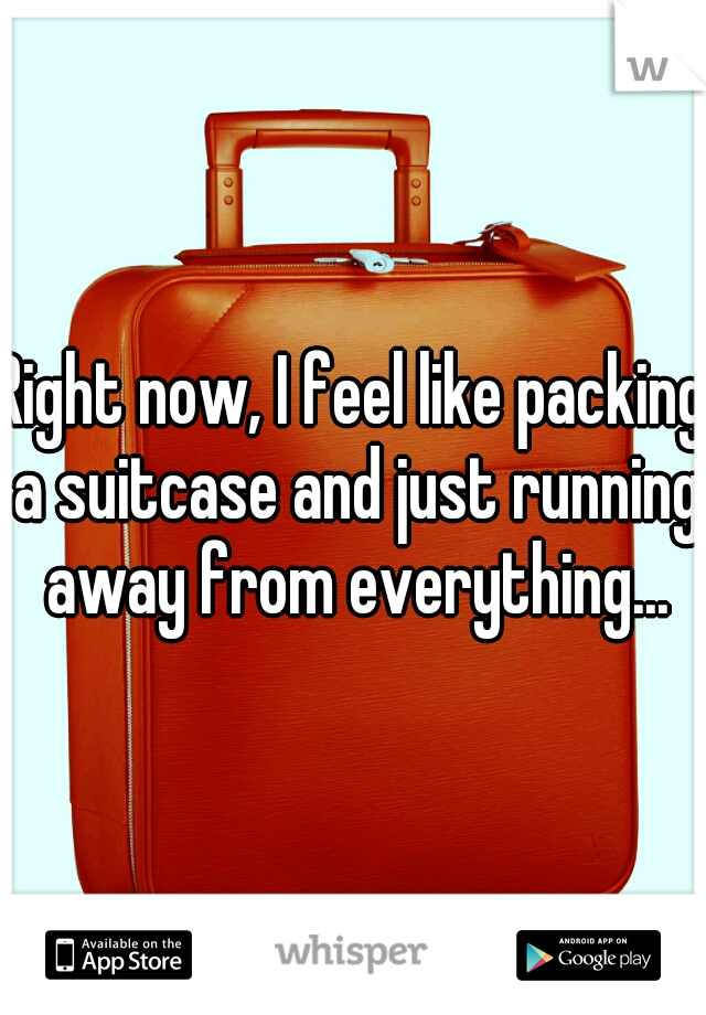 Right now, I feel like packing a suitcase and just running away from everything...