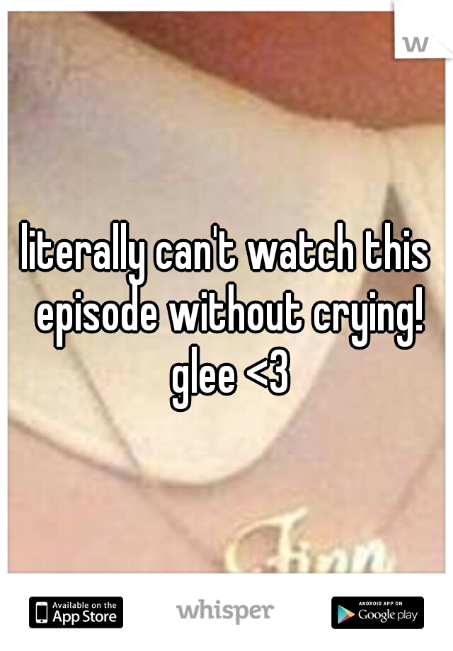 literally can't watch this episode without crying! glee <3