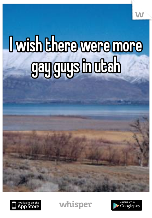 I wish there were more gay guys in utah 