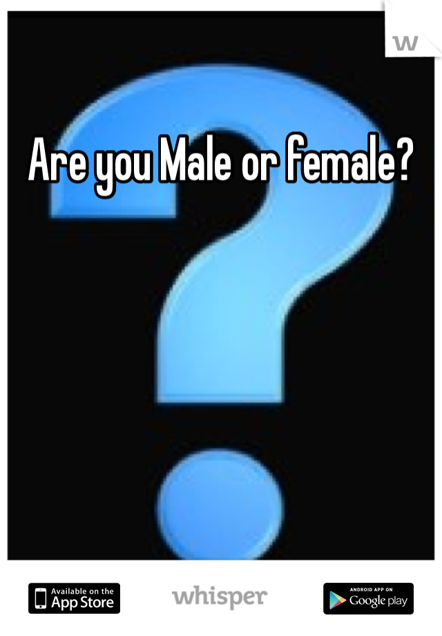 Are you Male or female?