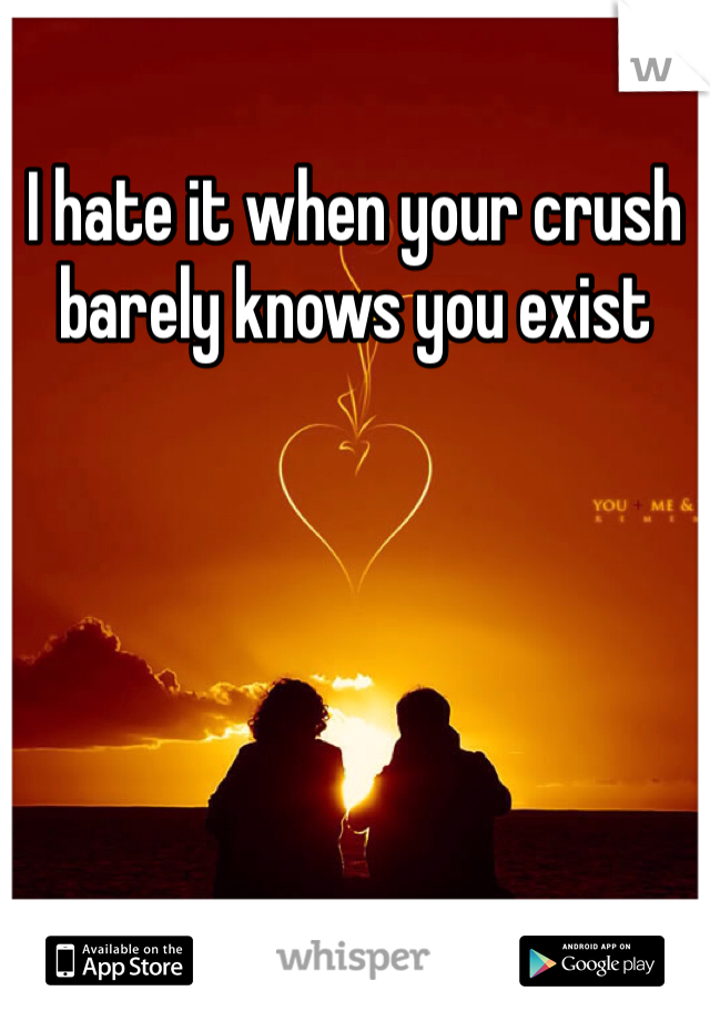I hate it when your crush barely knows you exist  