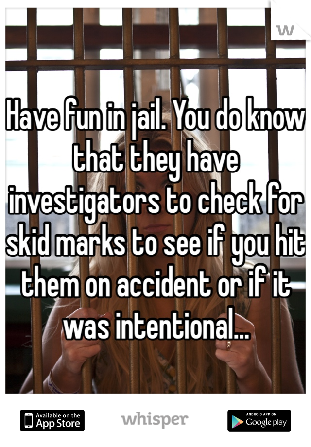 Have fun in jail. You do know that they have investigators to check for skid marks to see if you hit them on accident or if it was intentional...